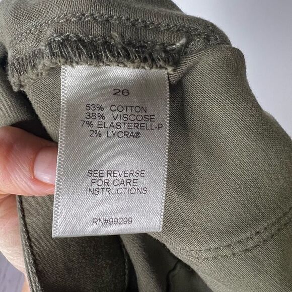 Evereve Tate Cargo Sateen Utility Pants Green Soft Sz 26 - Picture 6 of 9